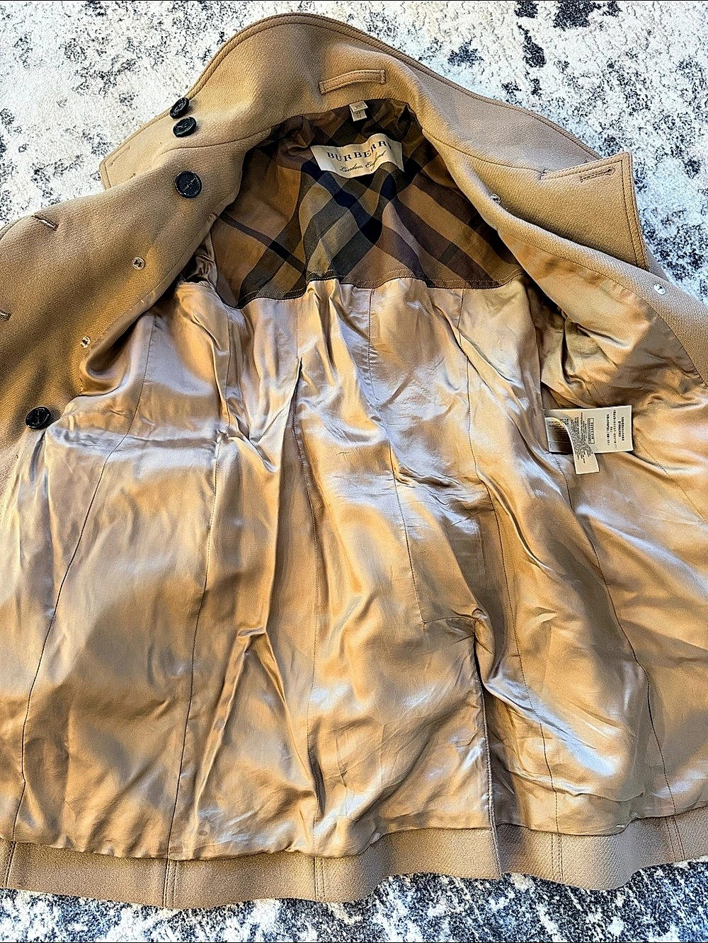 PRICE FIRM Burberry Trench winter wool Coat in Brown Size 6 - Picture 5 of 8